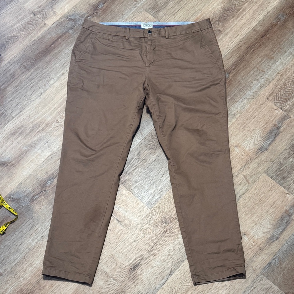 Perk Slim Fit + Stretch Men’s Feel Good Brown Chino Pants 42x34